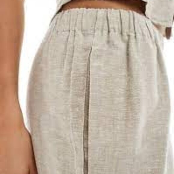 NWT Monki Co-ord Linen Wide Leg Trousers - Picture 3 of 7